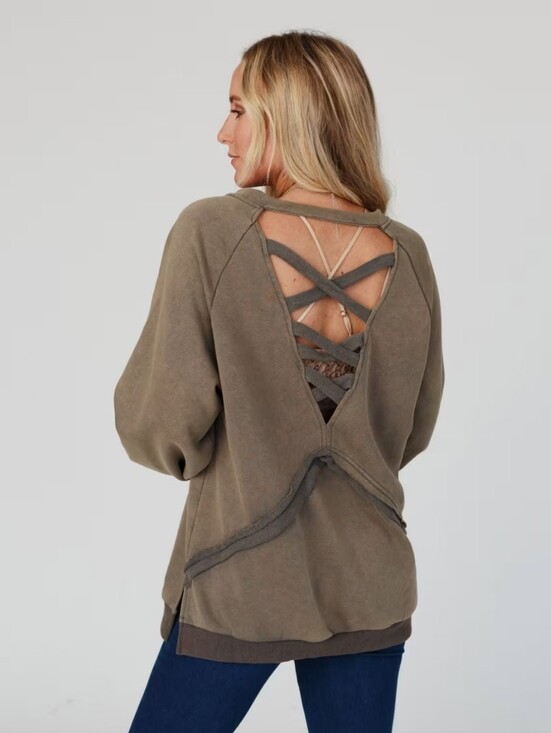 Three Bird Nest Tops - Three Bird Best Crossed Paths Sweatshirt Boho POL NEW S